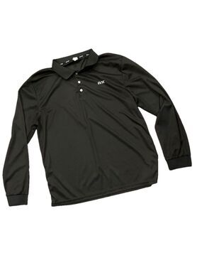 BOYZN size L black long sleeve 3 button polo top